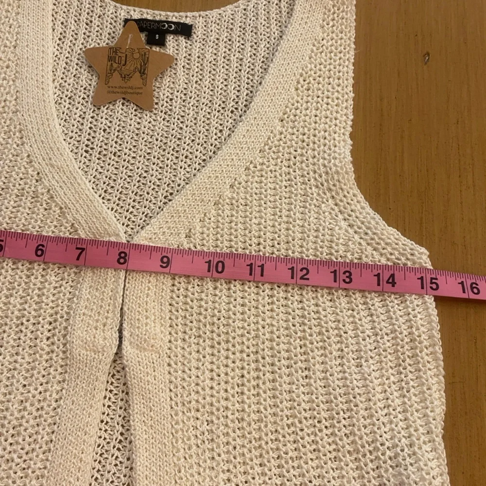 Women’s Sleeveless Knit Layered Cardigan Vest New Size small Paper Moon - Picture 7 of 9